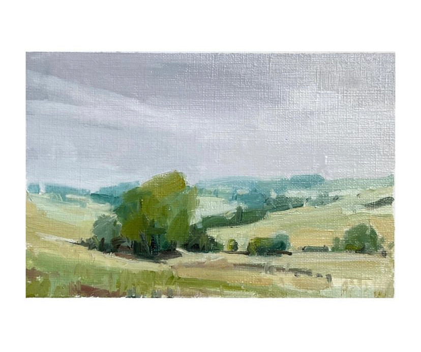 Valley Below - 5x7 Oil Painting on Canvas Paper - Perfect for Home Decor, Office Art & Gift Giving