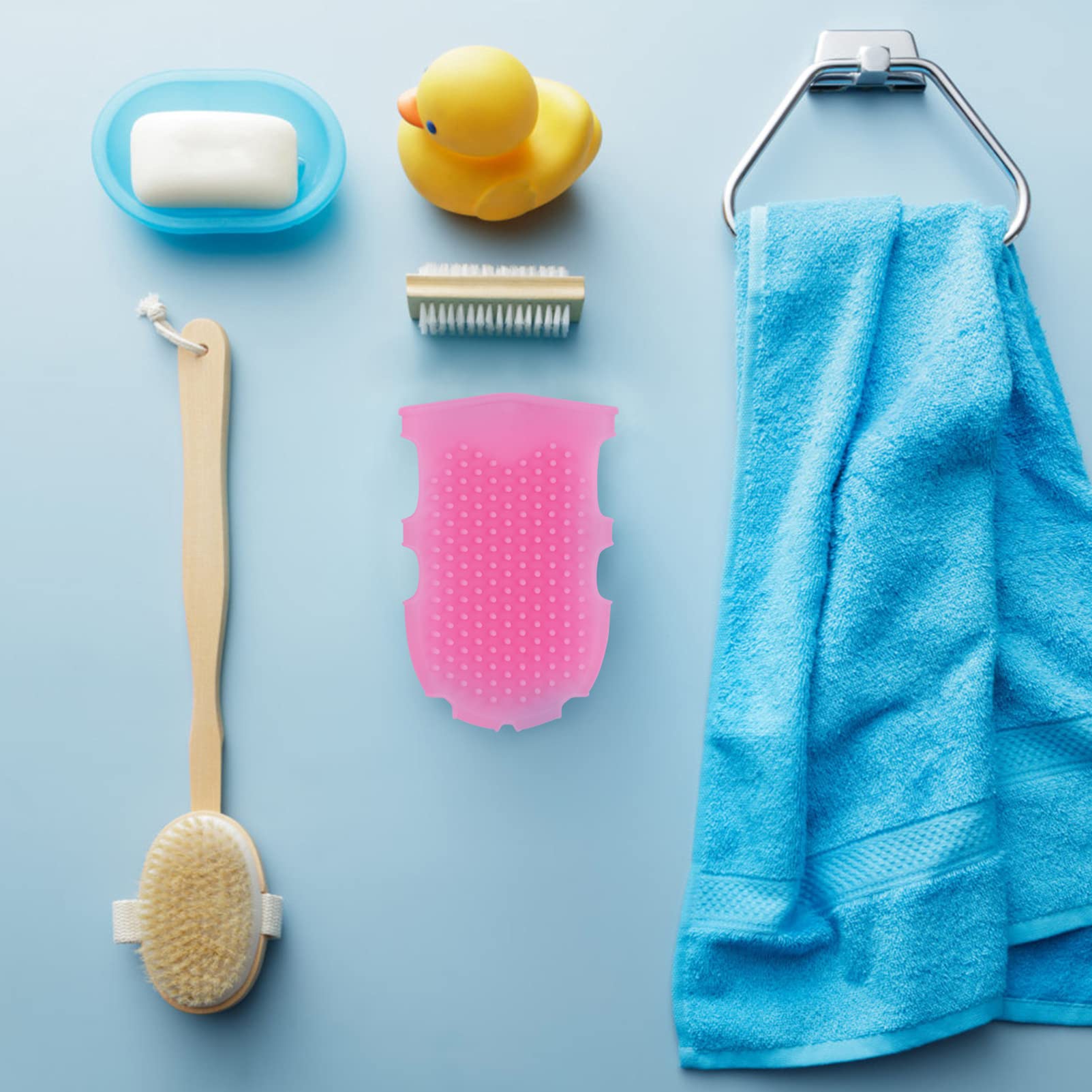 EXCLUZO 2-Pack Silicone Body Scrubber Gloves - Dual Exfoliating & Washing Brush for Shower, Bath & Spa - Soft Reusable Bathing Glove Pads for Smooth Skin Care & Dead Skin Removal - Perfect for Home & Travel Use