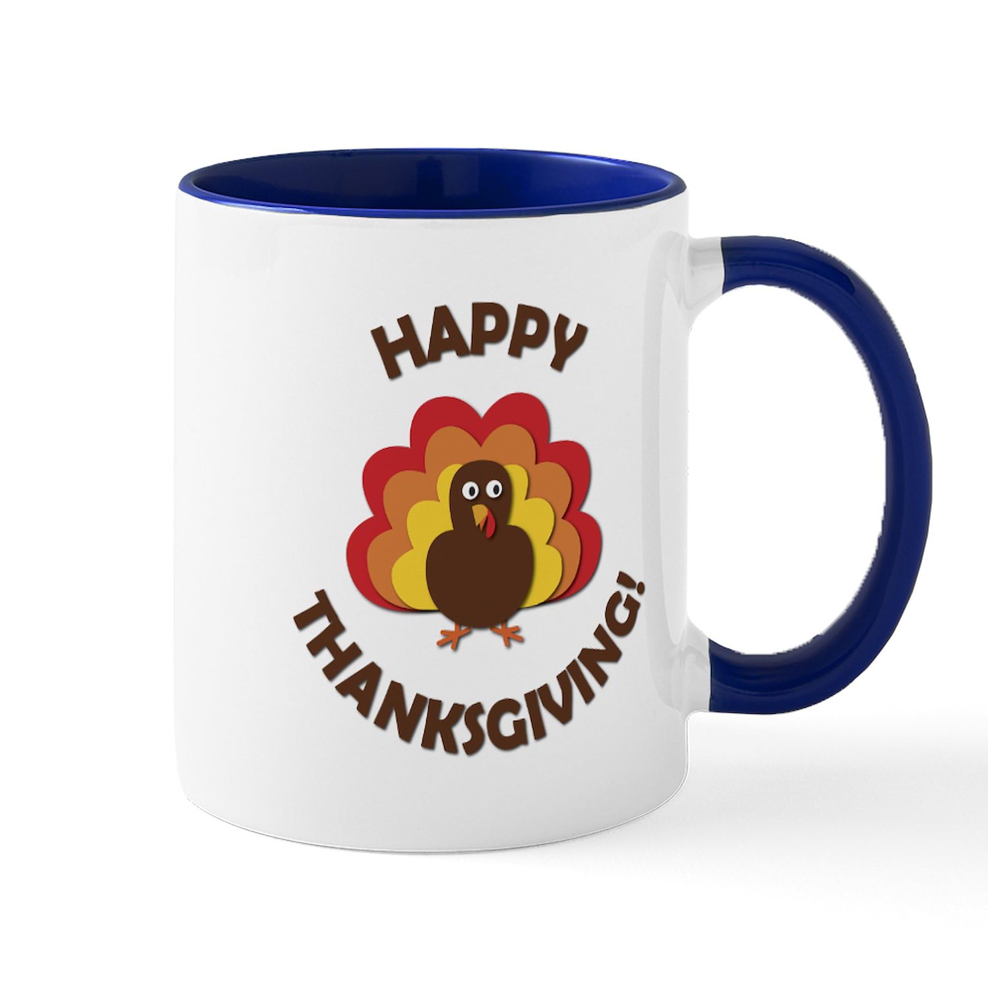 Happy Thanksgiving Ceramic Coffee Mug 11 oz (325 ml) - Perfect for Holiday Gifts, Family Gatherings & Office Celebrations | CafePress