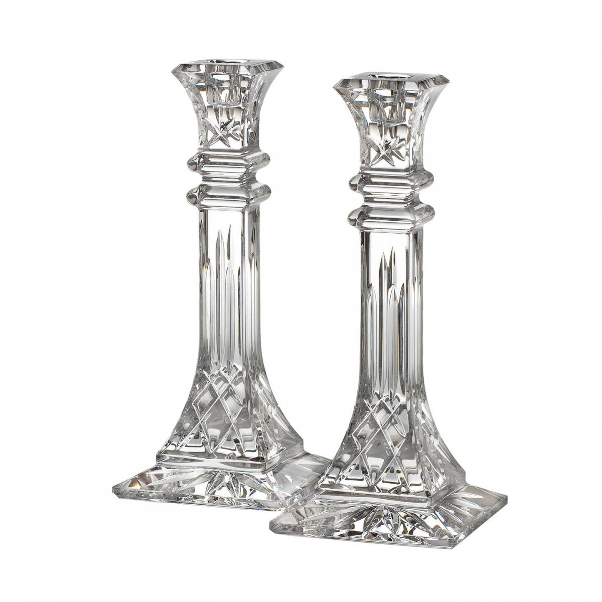 Waterford Lismore 10-Inch Clear Crystal Candlestick Pair - Elegant Table Decor for Weddings, Dining & Home Centerpieces