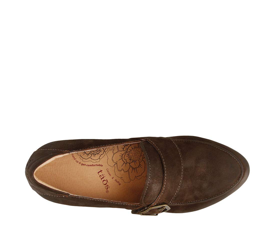 Taos Women's Troubador Chocolate Oiled Pump Shoes - Size 8 M US - Comfortable Heels for Work, Office & Special Occasions