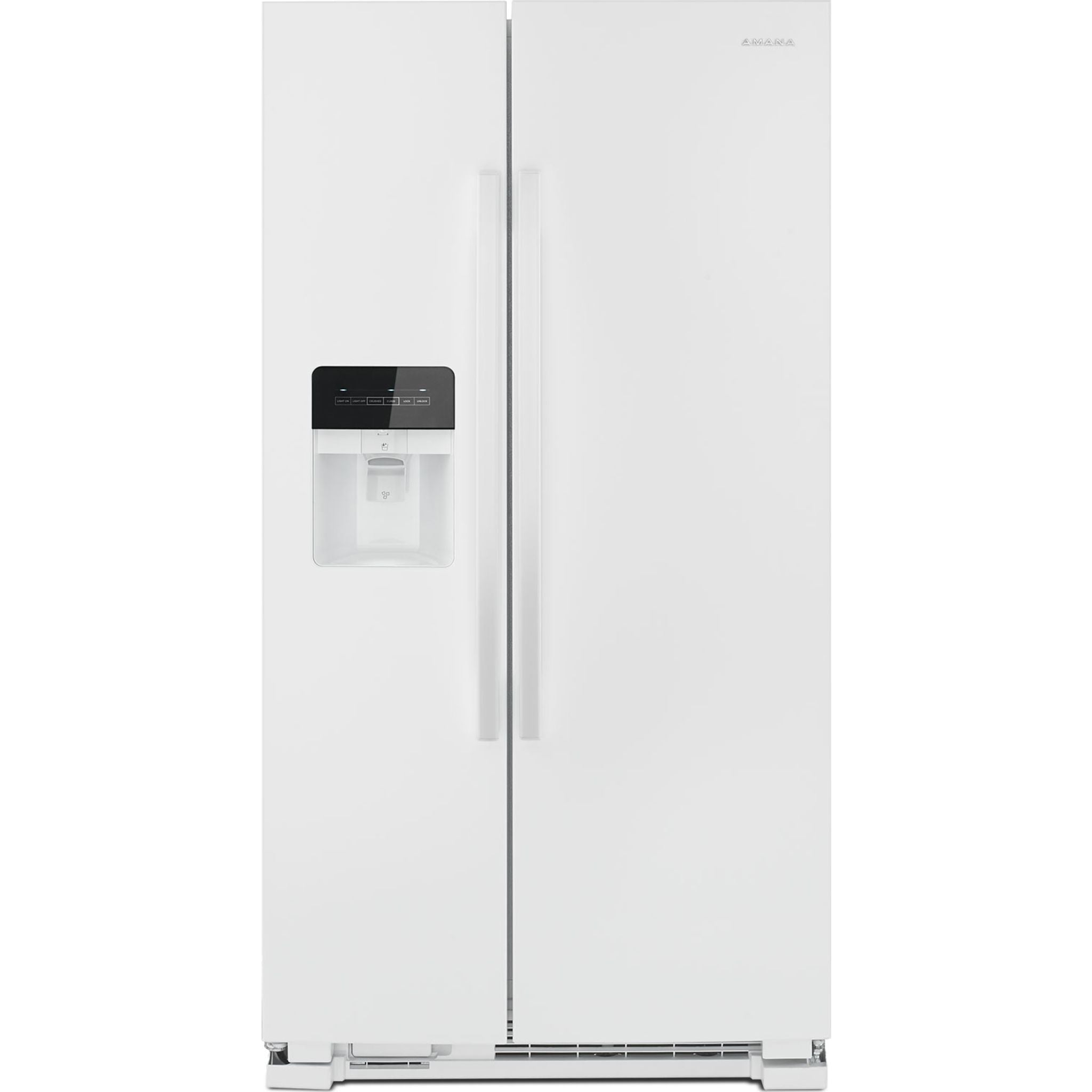 Amana Side by Side Refrigerator (ASI2175GRW) - 25.6 Cu. Ft. Energy Star White Fridge with Ice Maker & Water Dispenser - Perfect for Large Families & Open Kitchen Designs
