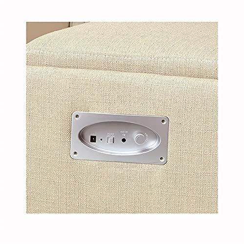 Furniture of America Uptempo Padded Flax Storage Ottoman with Built-in Bluetooth Speaker - Ivory | Modern Living Room Furniture with Hidden Storage & Wireless Audio | Perfect for Home Theater, Bedroom & Small Space Organization