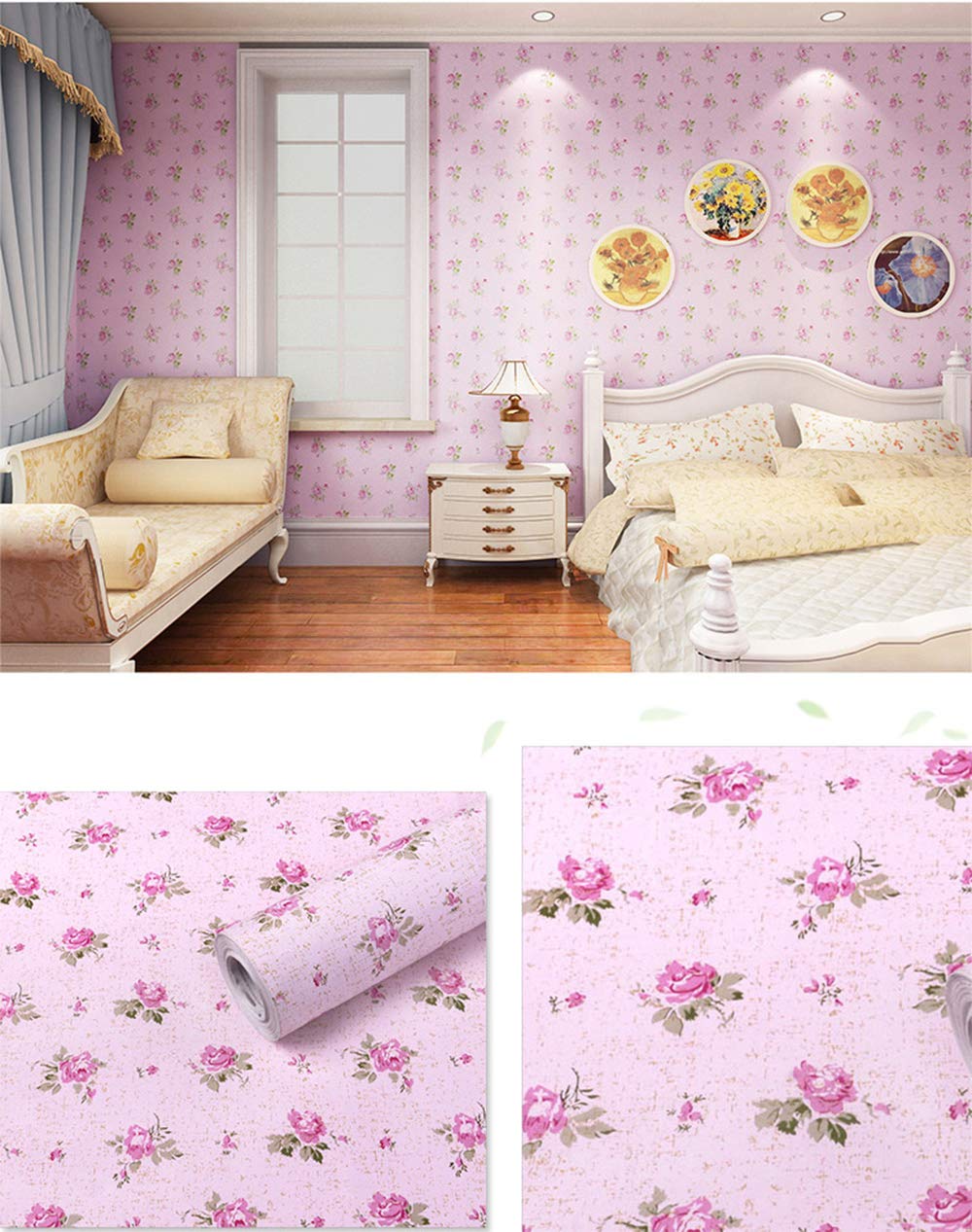 Self Adhesive Vinyl Pink Floral Shelf Liner - 17.7x117 Inch Removable Drawer & Cabinet Decal - Waterproof Furniture Paper Sticker for Dressers, Walls & DIY Home Decor - Perfect for Kitchen Cabinets, Bathroom Storage & Craft Projects