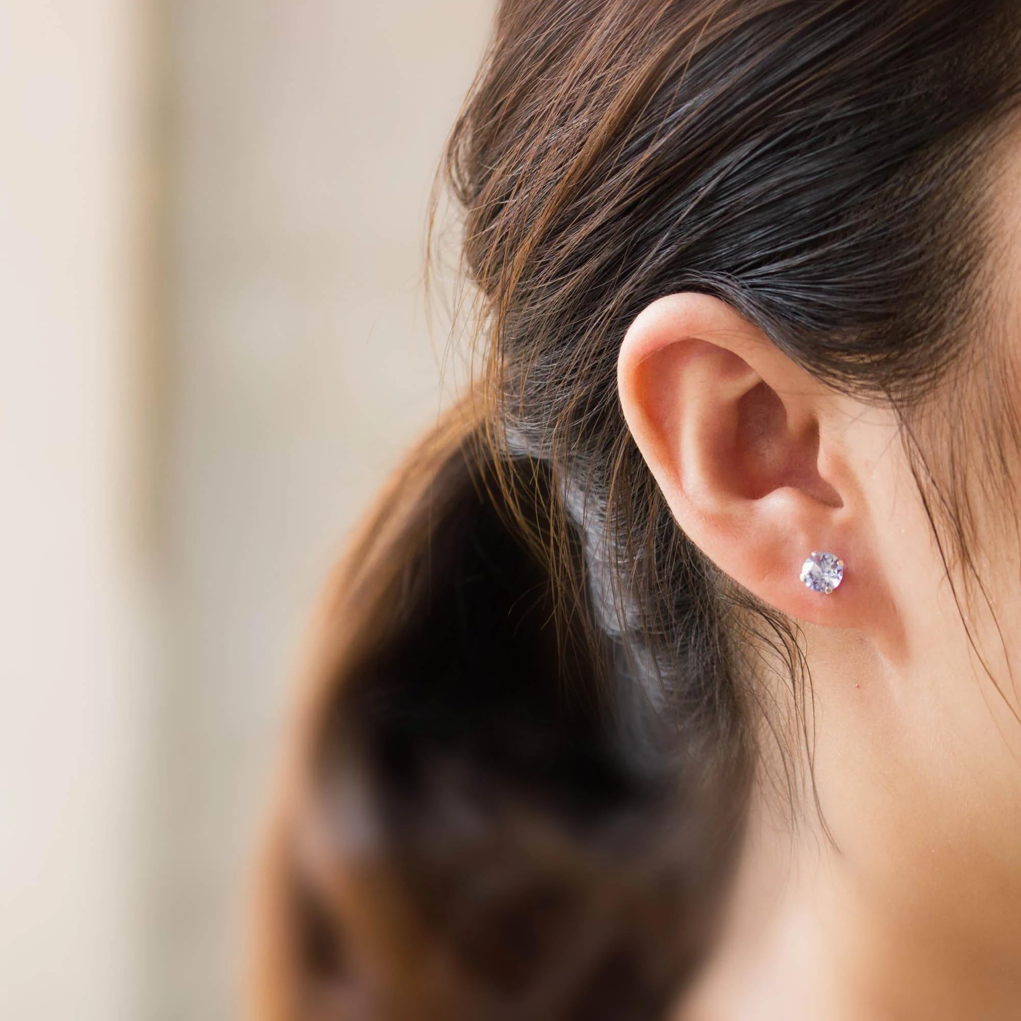 Sterling Silver Lavender Earrings with Zirconia Crystals - Perfect for Weddings & Gifts