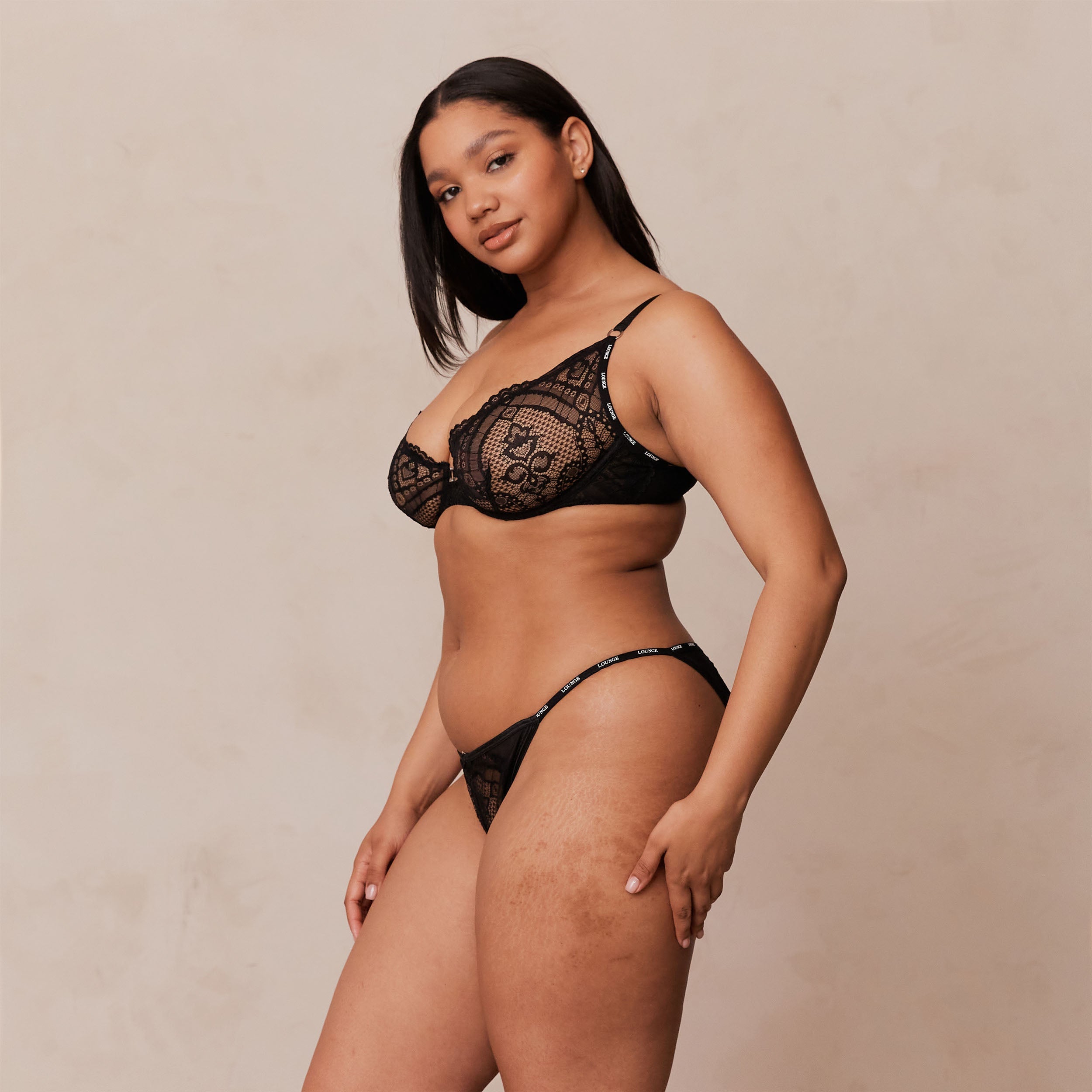 Charmed Balcony Bra - Sexy Lace Underwear for Women, Comfortable Push Up Bra in Black - Perfect for Date Night, Special Occasions & Everyday Wear