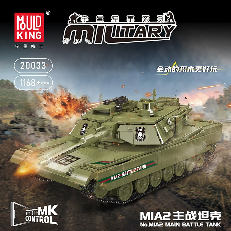 Mouldking 20033 MIA2 Main Battle Tank Building Kit - 1168pcs Electric Model Set for Military Enthusiasts & Collectors | Perfect for Display, Gifts & STEM Learning