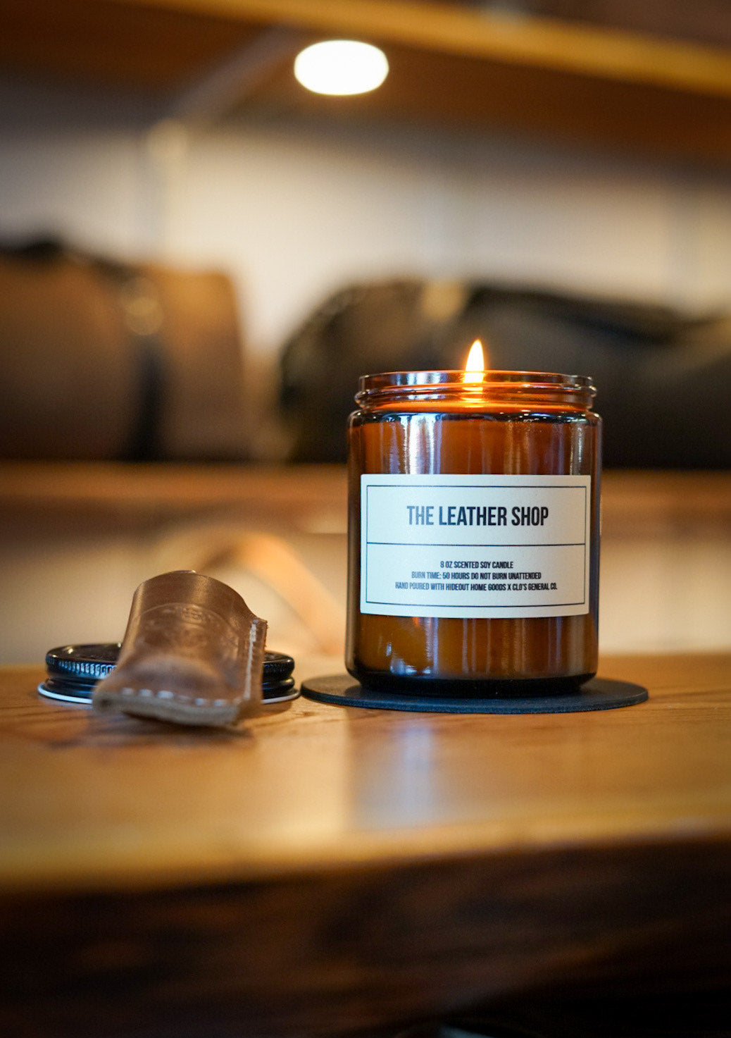 Premium Handmade Leather Scented Candles - Natural Soy Wax, Long-Lasting Fragrance for Home, Office & Romantic Ambiance | The Leather Shop Collection