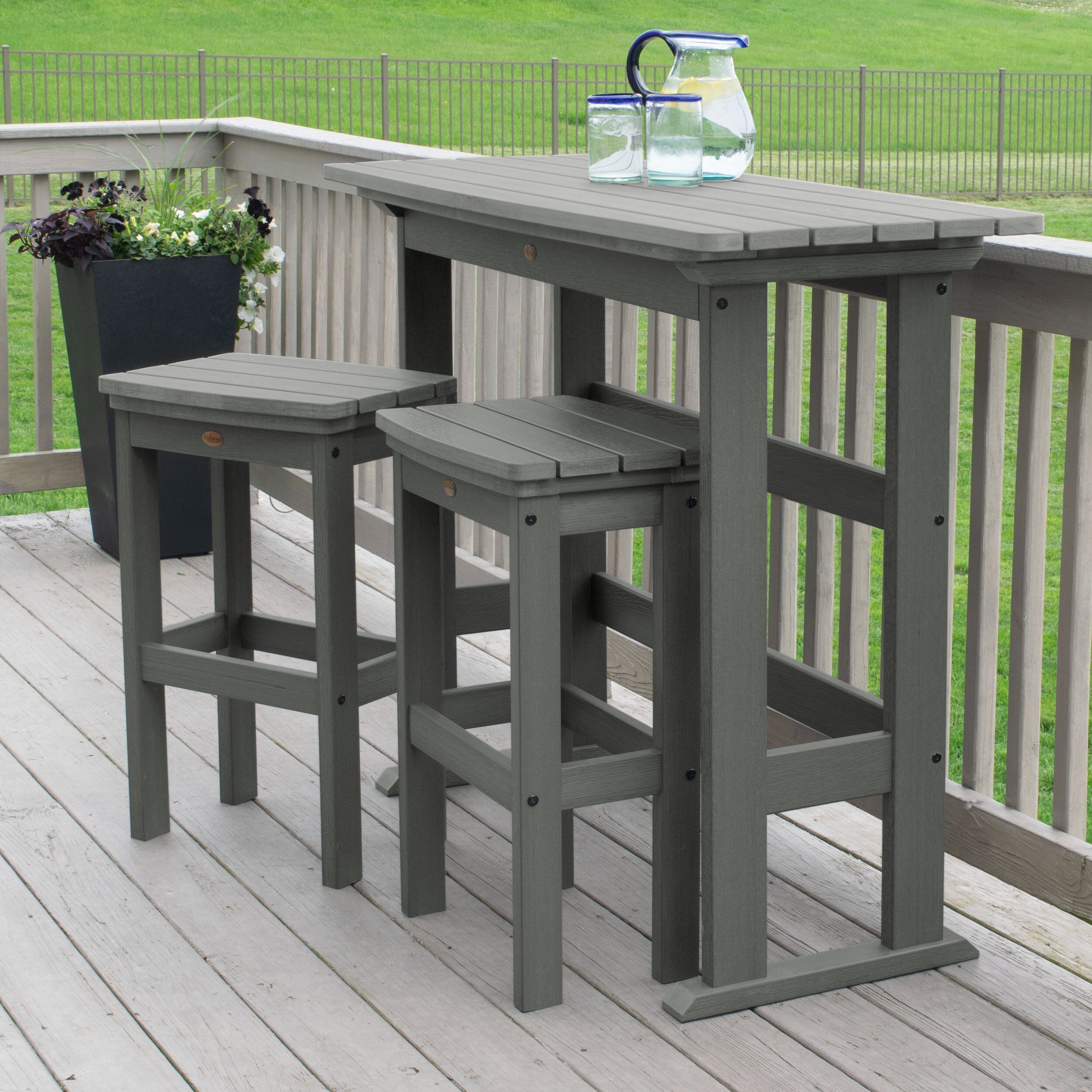 Lehigh 3-Piece Bar Height Balcony Patio Set - Perfect for Outdoor Dining, Lounging, and Entertaining on Decks, Balconies, and Small Spaces