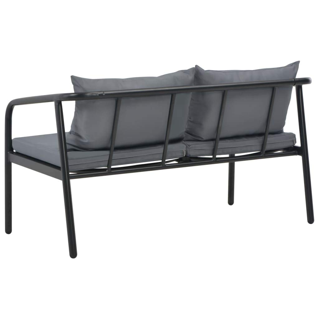SKM 2-Seater Outdoor Patio Sofa with Weather-Resistant Cushions - Gray Aluminum Garden Furniture for Backyard, Poolside & Balcony Relaxation