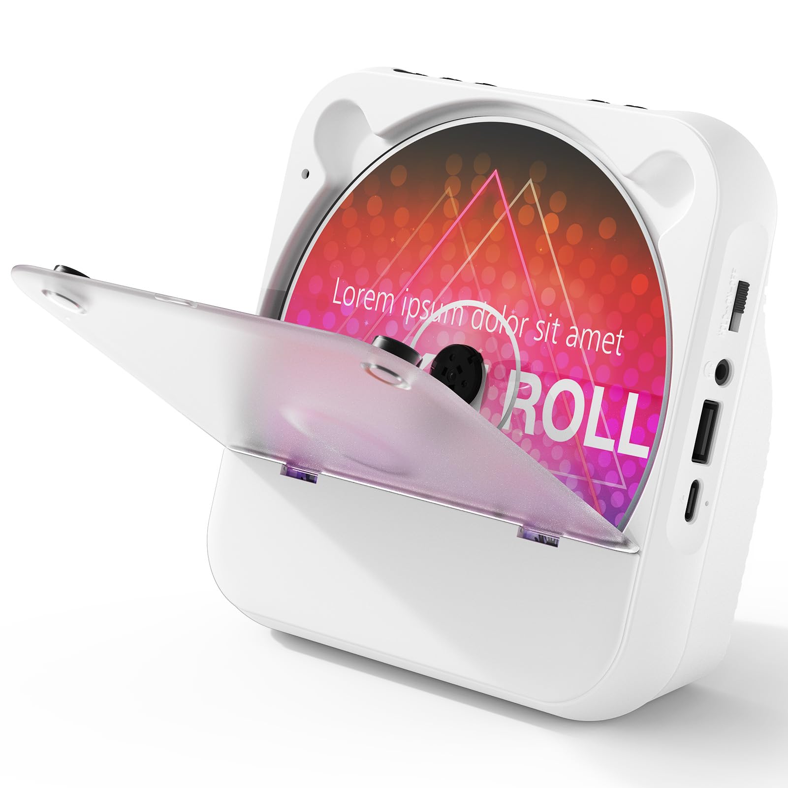 Lehwey Portable CD Player with Bluetooth 5.1 & Speakers - Rechargeable Mini Desktop Music Player, FM Radio, Anti-Skip Protection, Remote, Aux - Perfect for Home, Office, and Kpop Enthusiasts