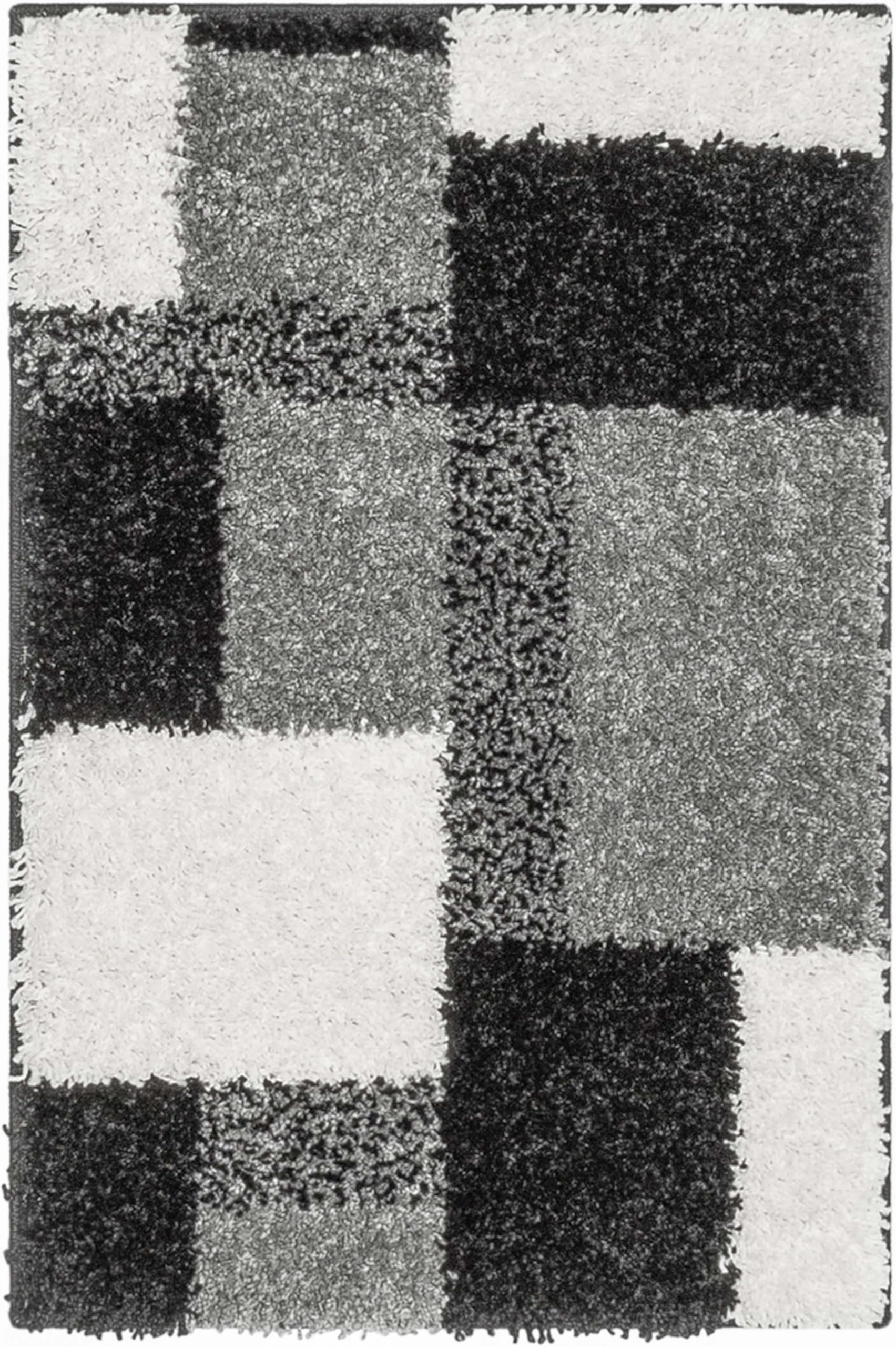 Well Woven Madison Shag Cubes Black Modern Area Rug 6'7