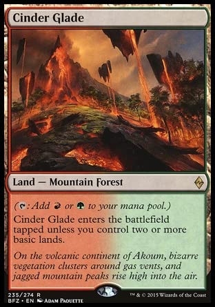 MTG Magic: The Gathering - Cinder Glade (235) Battle for Zendikar BFZ Card | Collectible Trading Card Game for Deck Building & Strategy Play | Perfect for MTG Tournaments & Casual Gaming