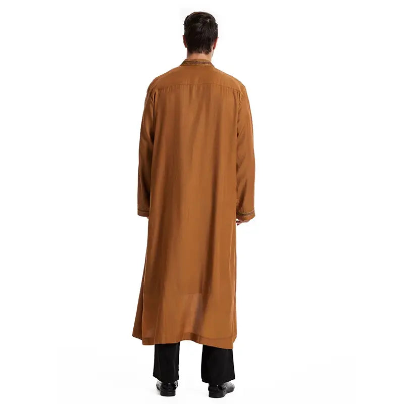 Premium Arab Men's Bisht Thobe - Elegant Open Cardigan Thawb for Special Occasions | Perfect for Weddings, Eids & Formal Events