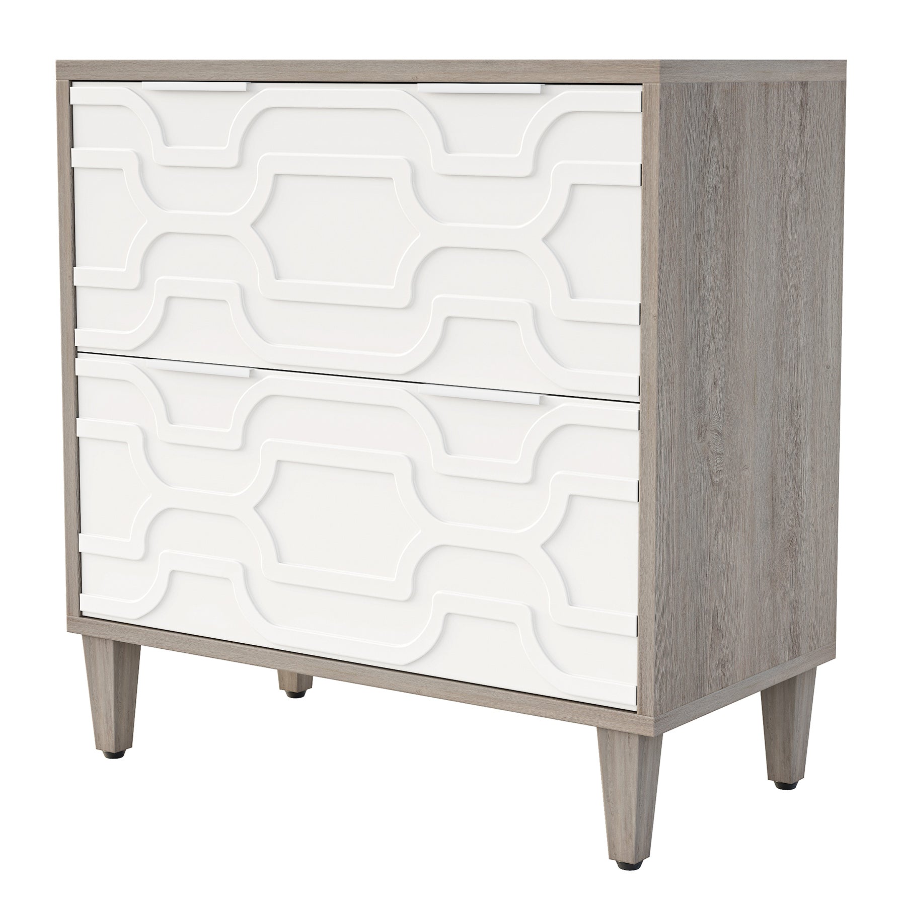 2-Drawer Wood File Cabinet for A4, Letter & Legal Size Documents - Home Office & School Storage Organizer