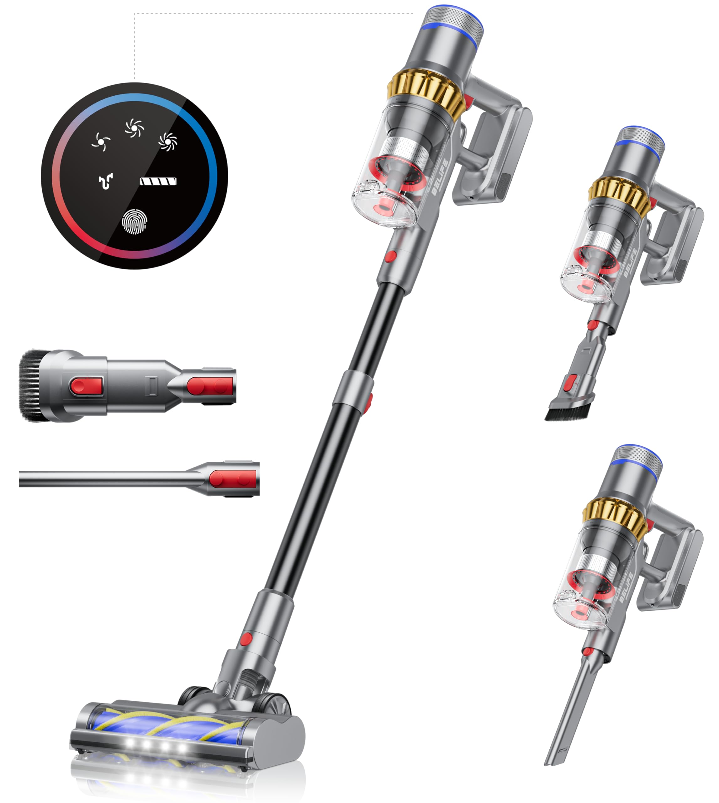 Belife Retractable Metal Rod Replacement for Gold BVC11 Cordless Vacuum Cleaner - Extendable Handle for Easy Cleaning Under Furniture & Hard-to-Reach Areas