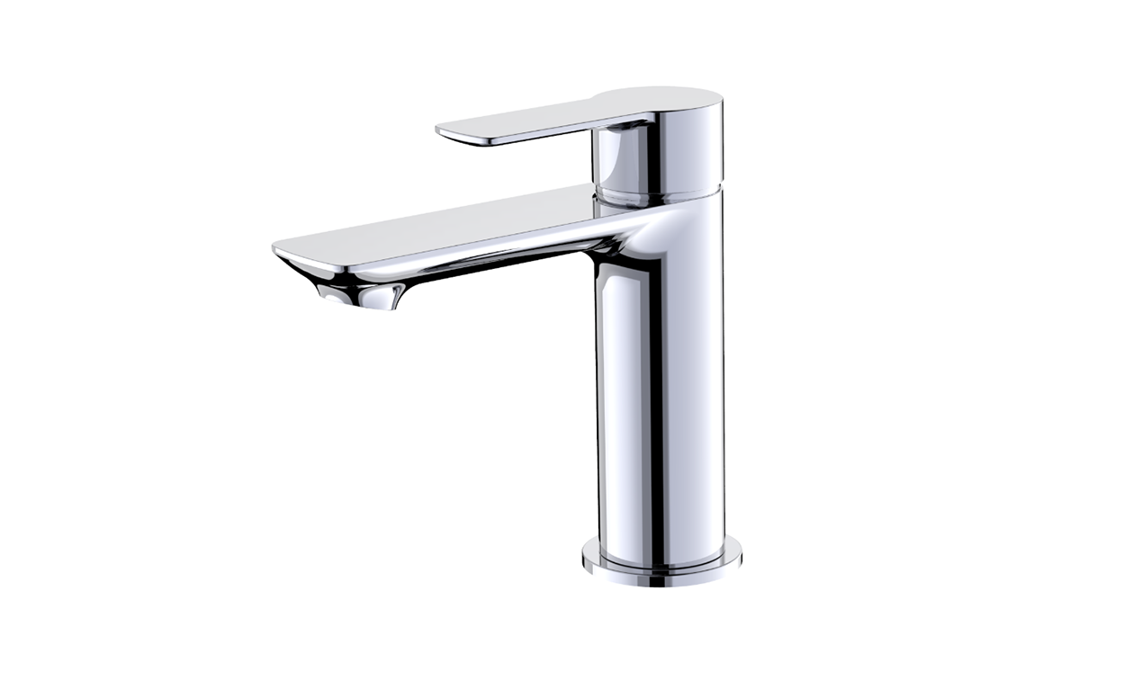 Fluid Yaletown Single Lever Chrome Bathroom Faucet with Pop-Up Drain - Modern Water-Saving Design for Bathroom Sink, Vanity & Powder Room