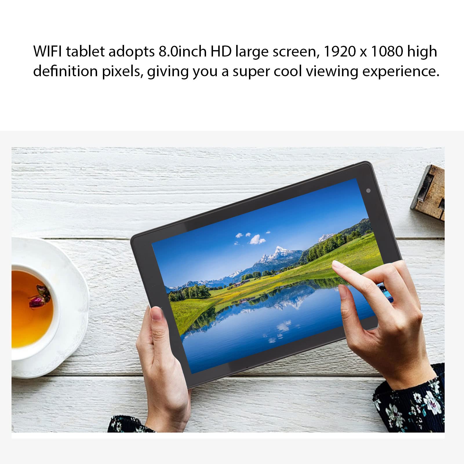 8 Inch Android Tablet for Kids 2-5 Years Old - 1920x1080 HD Display, 4GB RAM 64GB ROM, 8000mAh Battery, Dual SIM Dual Standby, Dual Camera - Perfect for Learning, Games & Travel (Black)