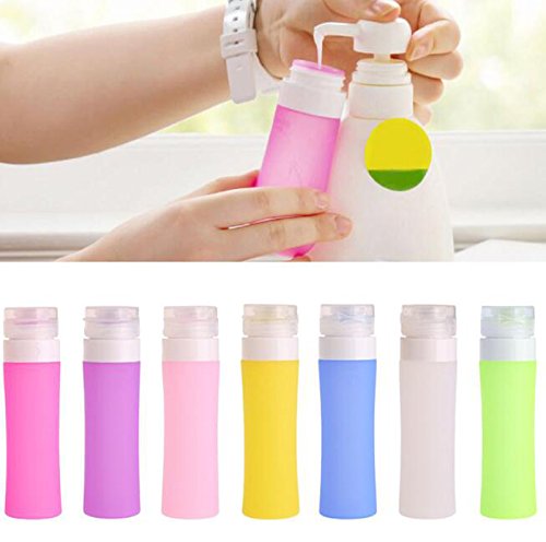 3PCS Leakproof Silicone Travel Bottles (80ml) - Empty Refillable Squeeze Tubes with Flip Top Cap for Shampoo, Lotion & Toiletries | TSA Approved for Airplane Carry-on | Perfect for Gym, Vacation & Daily Use