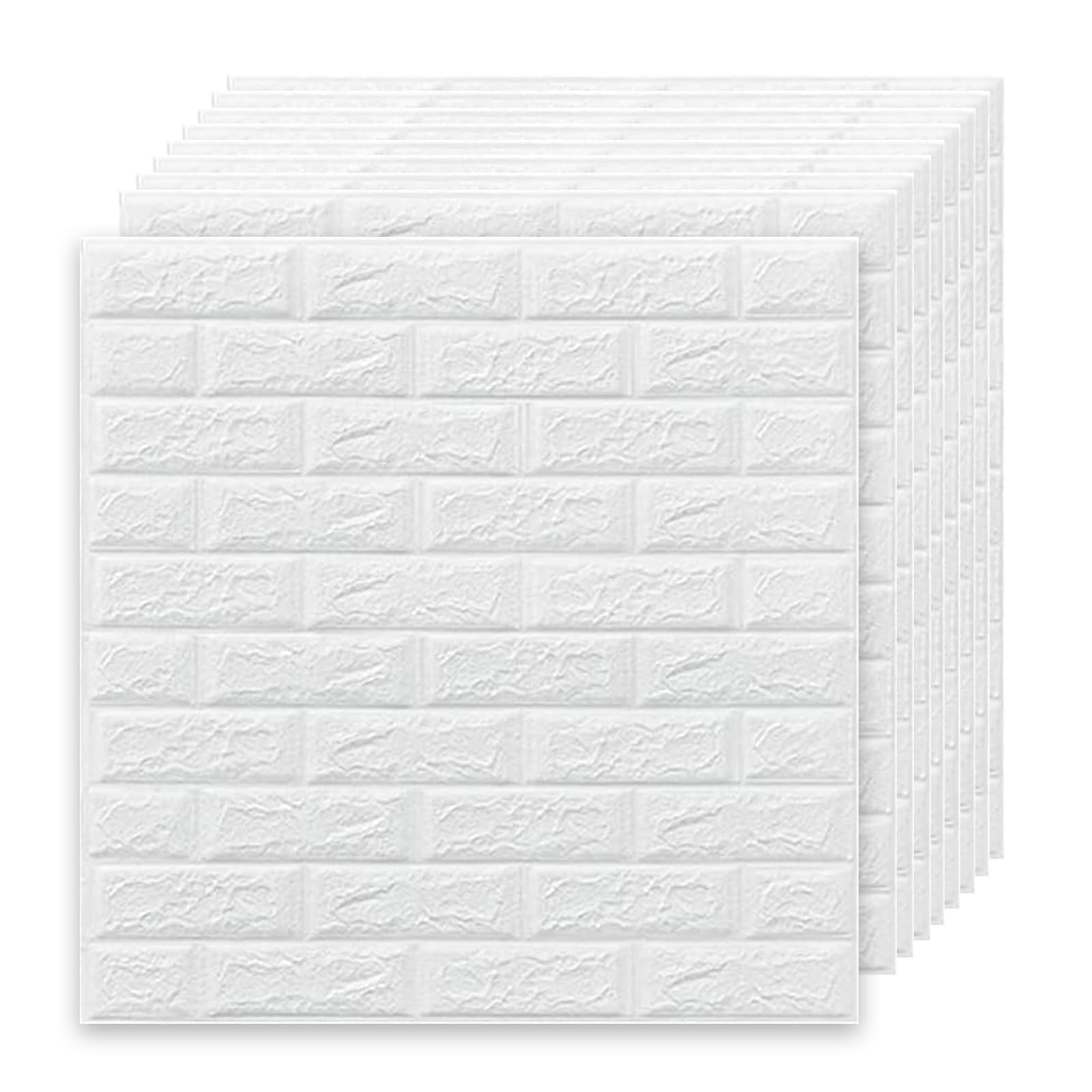 10Pcs 3D Peel and Stick Wall Panels - Self Adhesive White Wallpaper 30