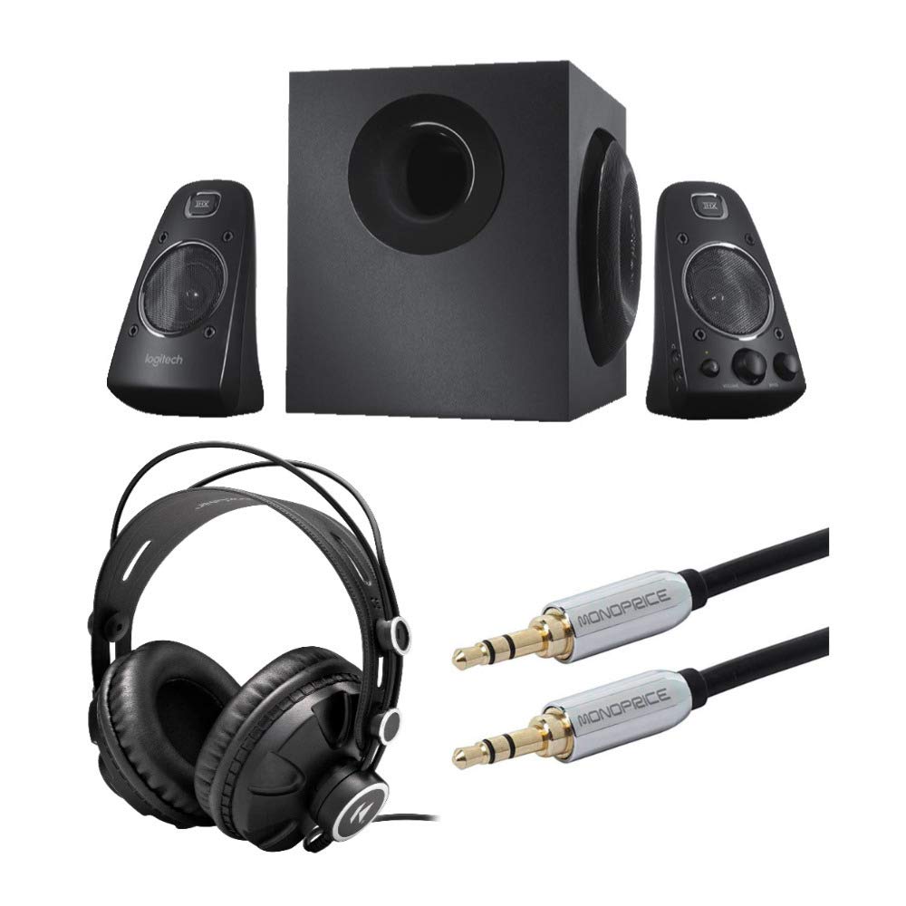Logitech Z623 400 Watt THX Certified 2.1 Speaker System with Studio Headphones & Audio Cable - Powerful Home Audio for Gaming, Movies & Music