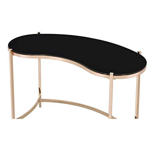 Furniture of America Lythy Contemporary Gold Glass Top Desk - Modern Home Office & Study Writing Table for Work & Remote Learning