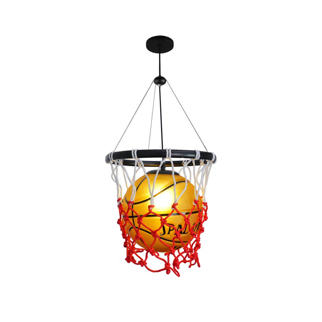 Modern Basketball Pendant Light Fixture - Adjustable Hanging Sports Theme Ceiling Lamp for Bedroom, Game Room & Man Cave Decor - Perfect for Basketball Fans and Sports-Themed Interior Design