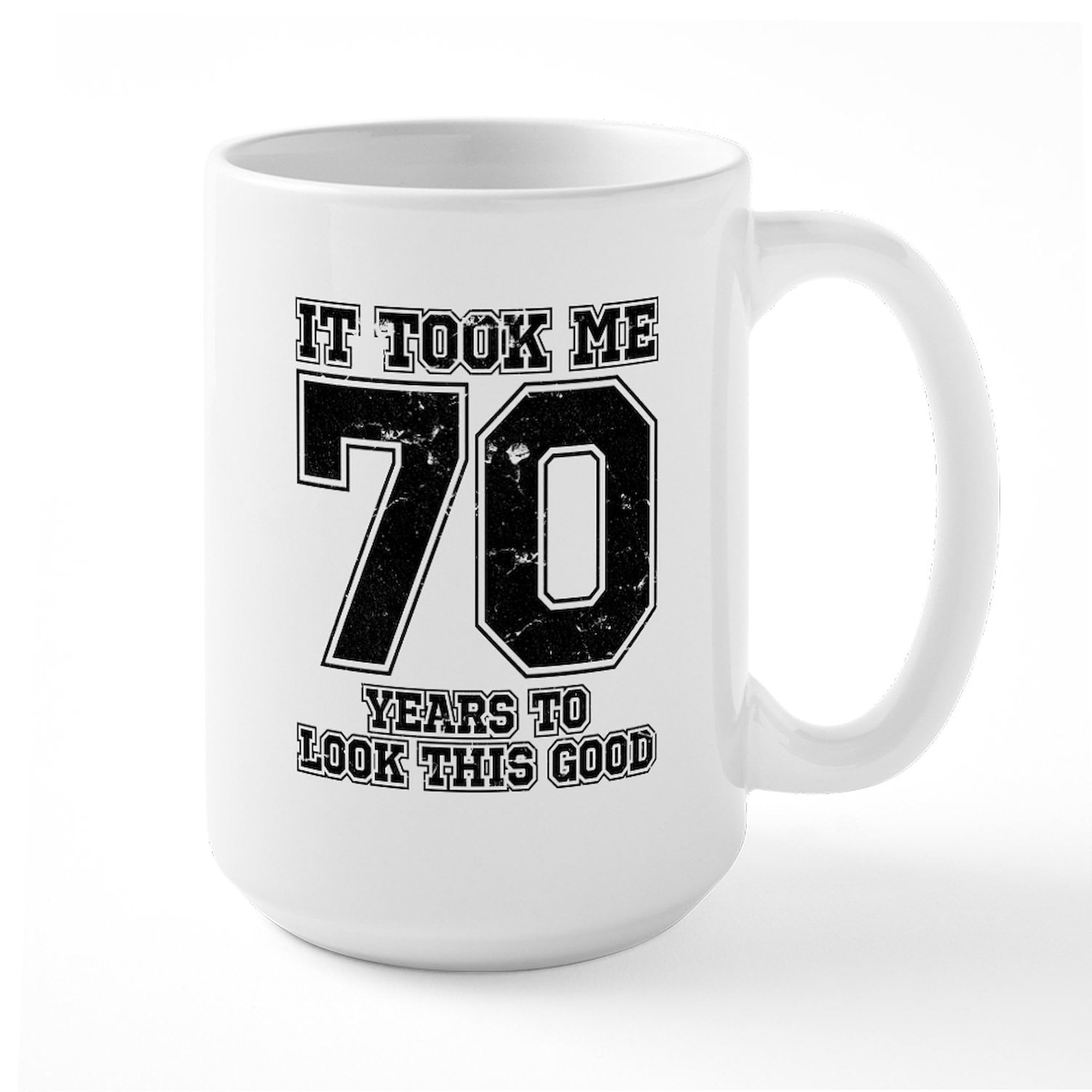 70 And Awesome 15 oz (444 ml) Ceramic Coffee Mug - Funny Gift for 70th Birthday, Retirement, or Senior Celebration - Perfect for Coffee, Tea, or Hot Chocolate at Home or Office