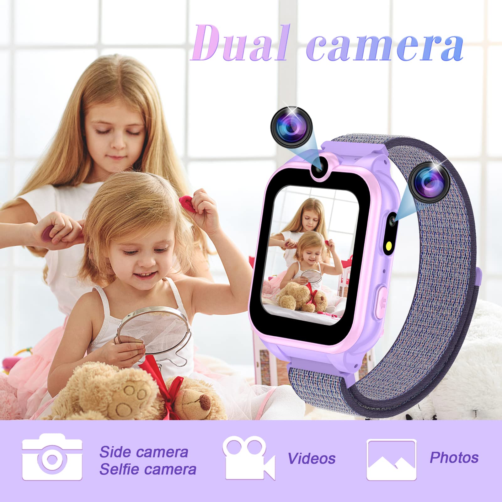 Smart Watch for Kids 4-10 Years Old - Waterproof Touchscreen GPS Tracker with Dual Camera, 18 Games, Music Player & Alarm Clock | Perfect Birthday Gift for Boys & Girls | School, Outdoor Play & Safety Tracking