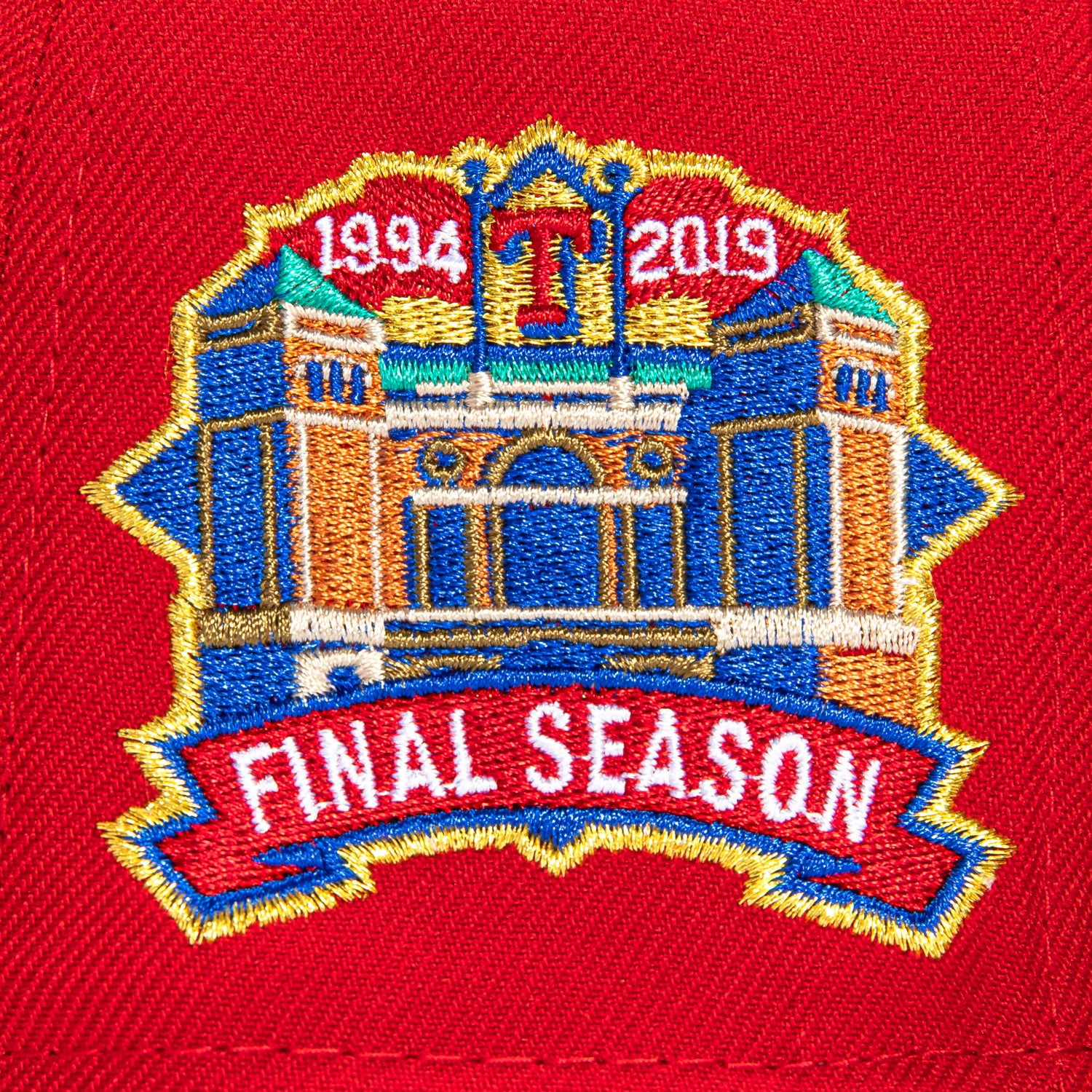 New Era 59Fifty Corduroy Texas Rangers Final Season Patch Baseball Cap - Red & Navy Blue Adjustable Fitted Hat for MLB Fans, Sports Enthusiasts | Perfect for Game Day, Casual Wear & Collectors