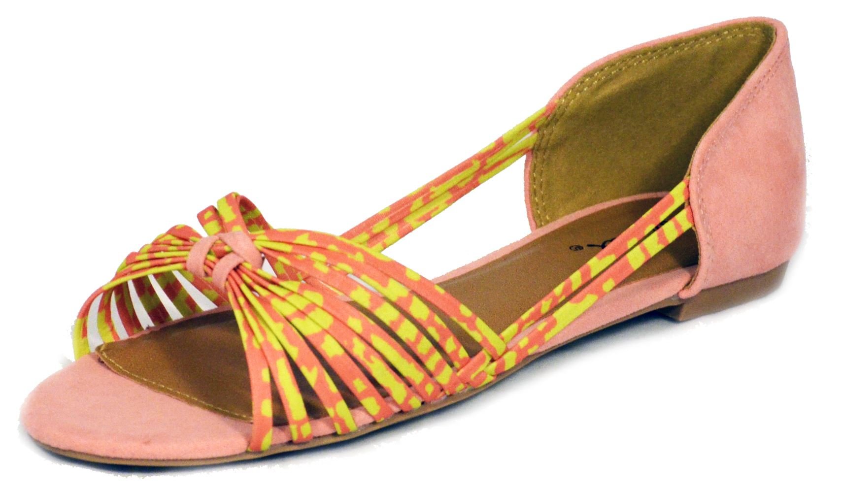 Qupid Women's Palmer-122 Strappy Flat Sandals - Comfortable Casual Shoes for Women | Salmon Pink | Size 8.5 | Perfect for Summer, Beach, and Everyday Wear