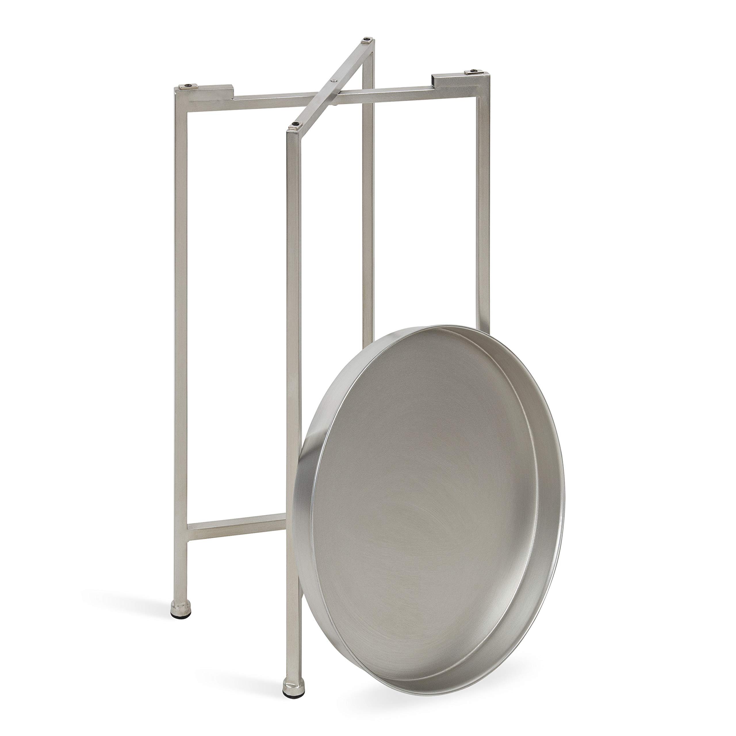 Kate and Laurel Celia Round Metal Foldable Side Table with Tray Top - 14