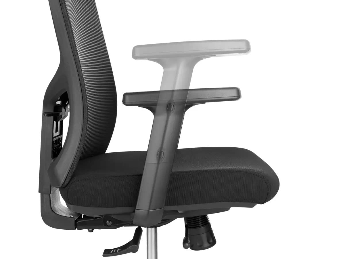 Monoprice 142761 Ergonomic Office Chair - Adjustable Height Swivel Task Chair with Lumbar Support, Black - Perfect for Home Office, Gaming, and Workspace Comfort