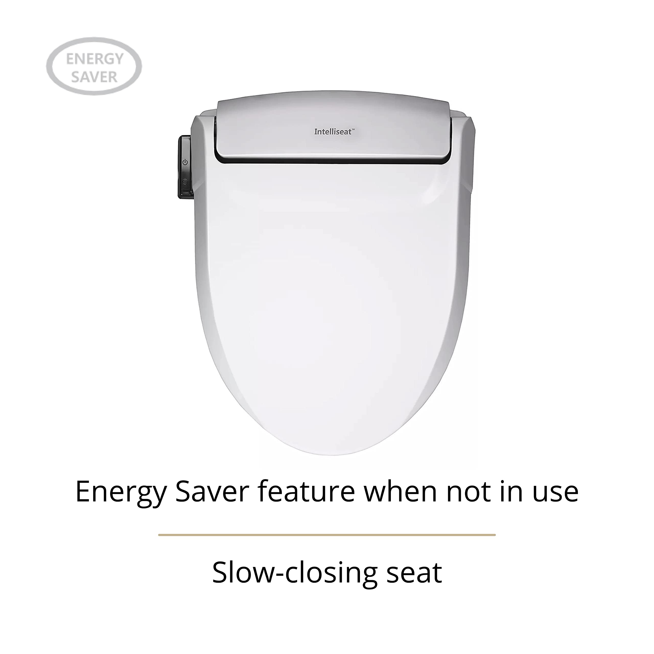 IntelliSeat Smart Bidet Toilet Seat - Adjustable Water Pressure, Warm Water, Heated Seat & Dryer | Elongated Luxury Electric Bidet for Ultimate Comfort | Perfect for Modern Bathrooms & Spa-Like Experience at Home
