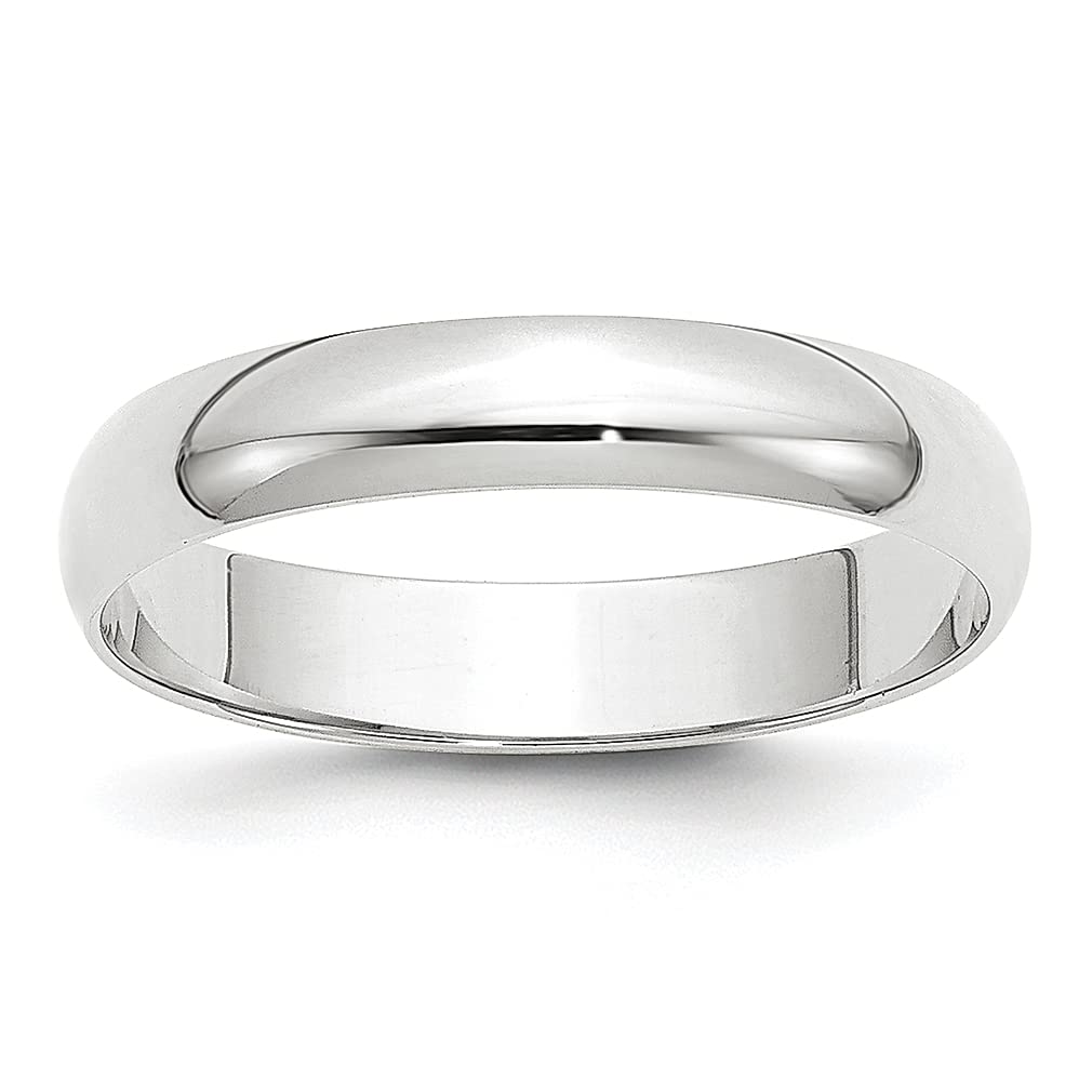 14K White Gold 4mm Lightweight Half Round Wedding Band Ring - Size 6 Classic Fine Jewelry for Women - Perfect Anniversary, Engagement & Bridal Gift - Everyday Wear & Special Occasions