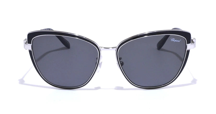 Chopard SCHC16S 57 583P Polarized Sunglasses - Black/Gray Aviator Style for Men & Women - Perfect for Driving, Beach & Outdoor Activities