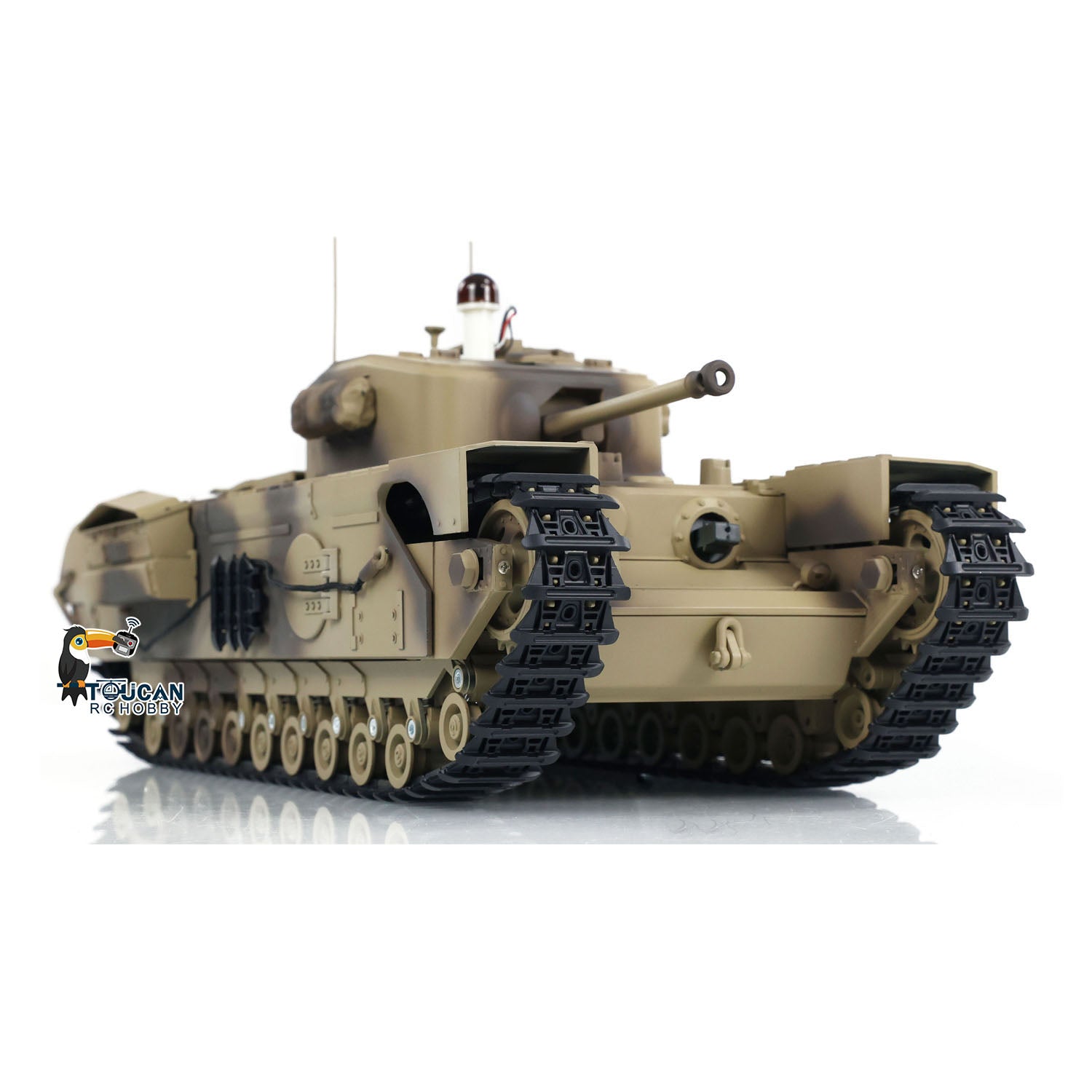 US Stock 1/16 Scale Military RC Battle Tank - Churchill Mk.VII with Metal Tracks & Gearbox, Infrared Battle System, Tongde Electric Tank for Adults & Collectors | Perfect for War Reenactments, Hobby Battles & Display Collections