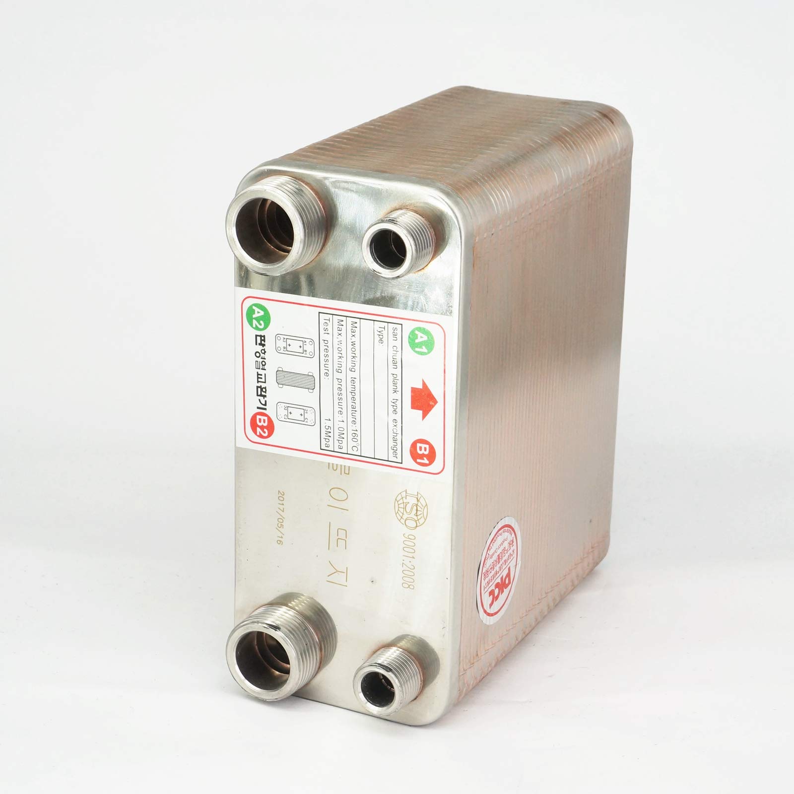 50 Plate Wort Chiller Cooler - SUS 304 Stainless Steel Heat Exchanger for Home Brewing Beer & Wine Making - Perfect for Craft Breweries & DIY Fermentation Projects