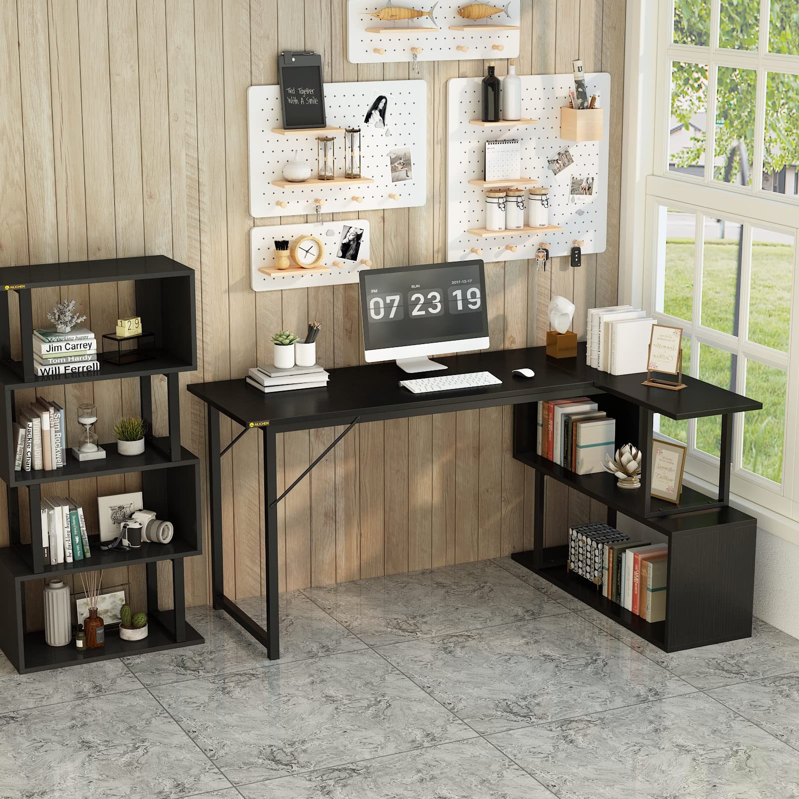 Modern L-Shaped Corner Computer Desk with 2 Shelves & Storage - Home Office Desk, Study Table & Writing Desk for Small Spaces | Perfect for Gaming, Remote Work & Student Dorm Rooms