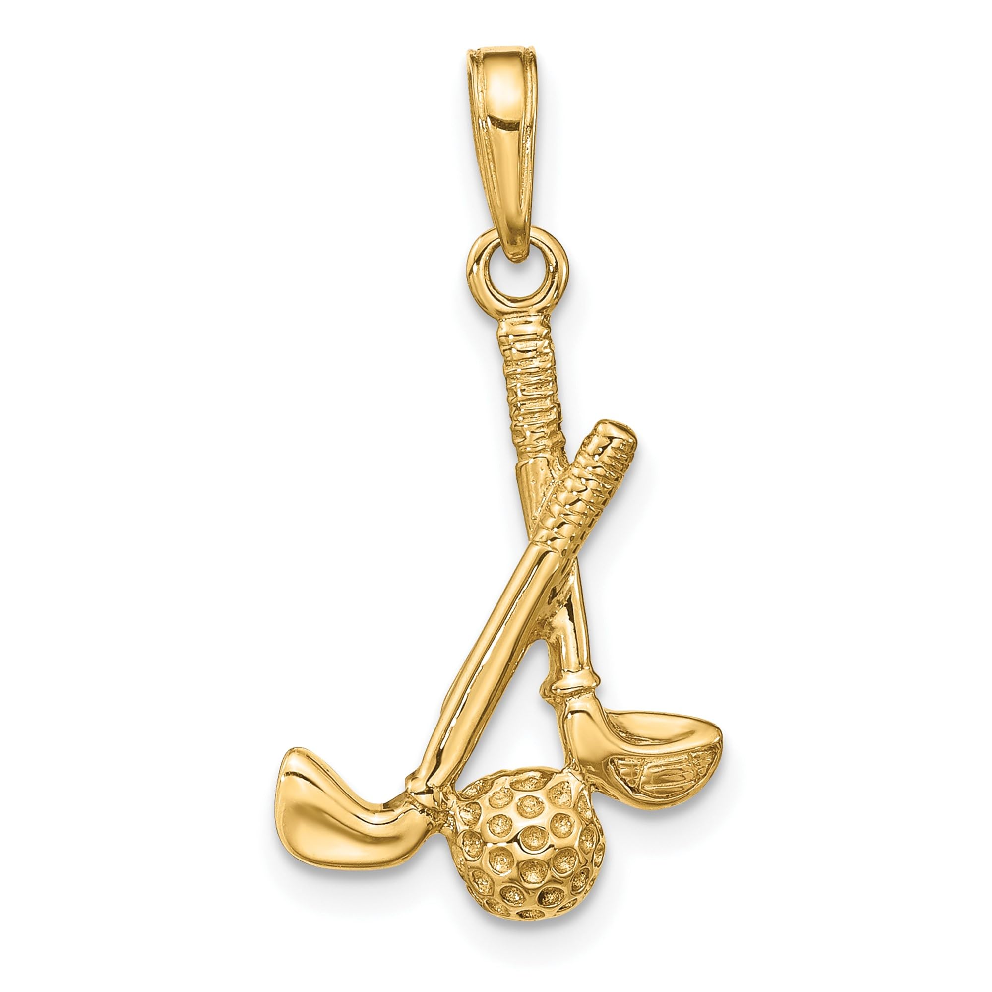 14K Solid Yellow Gold Golf Club Ball Necklace - Elegant Sports Jewelry for Women, Perfect Gift for Golf Lovers & Athletes | Ideal for Golf Tournaments, Casual Wear & Special Occasions