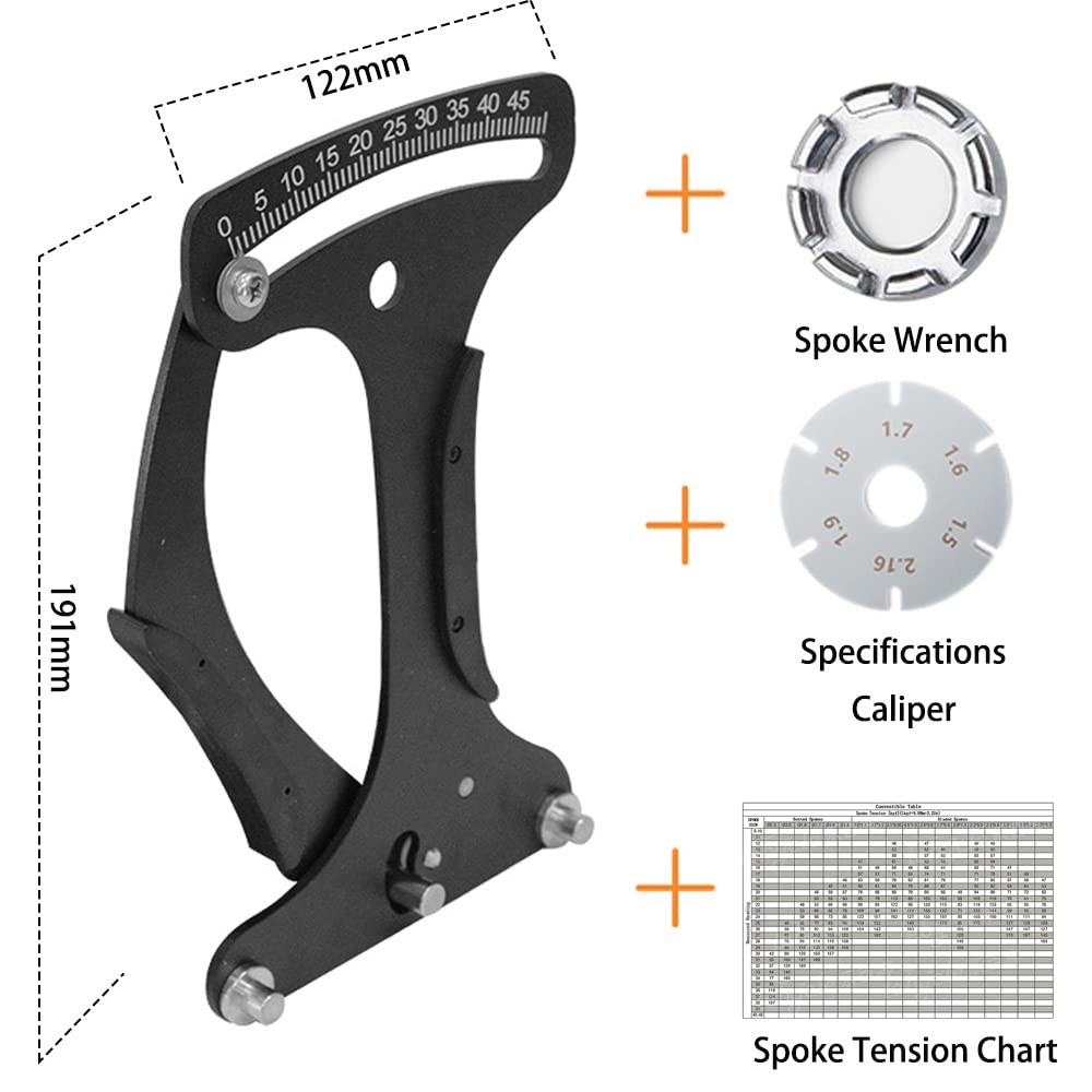 Premium Bicycle Spoke Tension Meter - Aluminum Alloy Wheel Repair Tool for Accurate Spoke Tension Adjustment | Perfect for Cycling Maintenance, Wheel Truing & Professional Bike Repair Shops