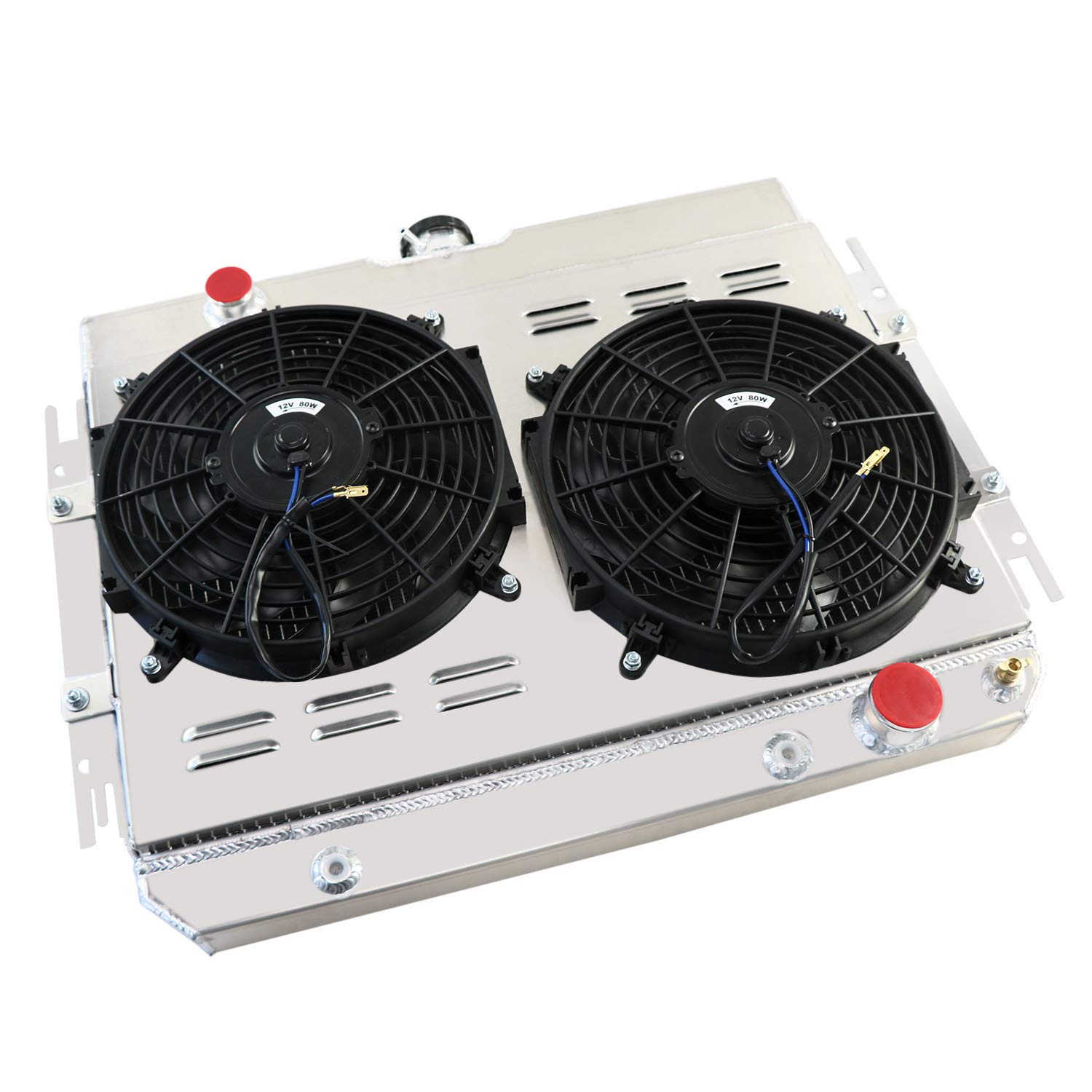 AlloyWorks 3-Row Core Aluminum Radiator with Dual 12