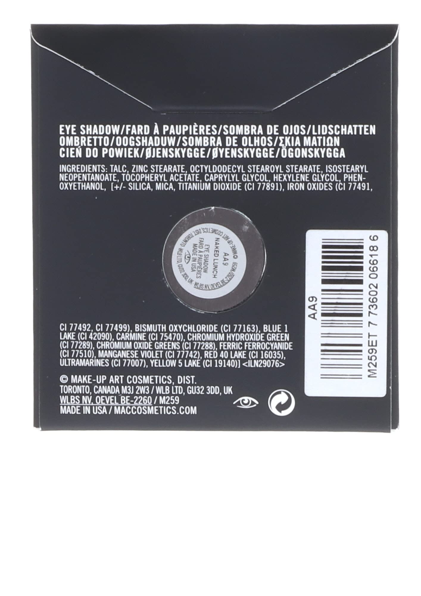 MAC Small Eye Shadow Refill Pan - Naked Lunch (1.5g/0.05oz) | Highly Pigmented, Long-Lasting Eyeshadow for Everyday Makeup & Special Occasions