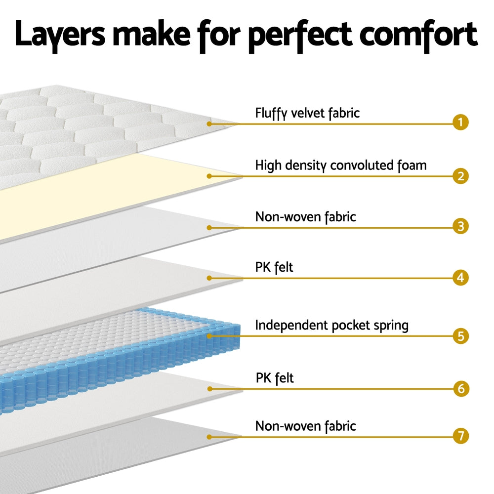 22cm Giselle Queen Size Mattress - Medium Firm Memory Foam Bed for Side Sleepers & Back Pain Relief - Perfect for Master Bedrooms & Guest Rooms