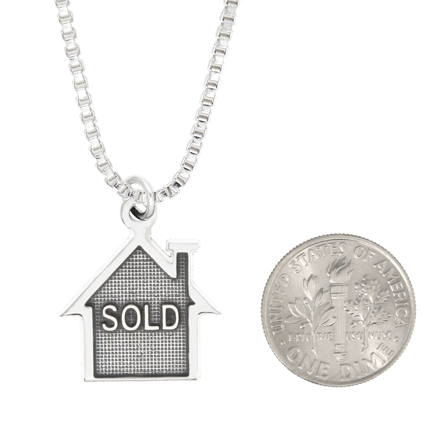 LGU Sterling Silver Oxidized House Charm Necklace - 18 Inch Real Estate Agent Gift for Women | Perfect for Realtors, Home Buyers & Housewarming Parties