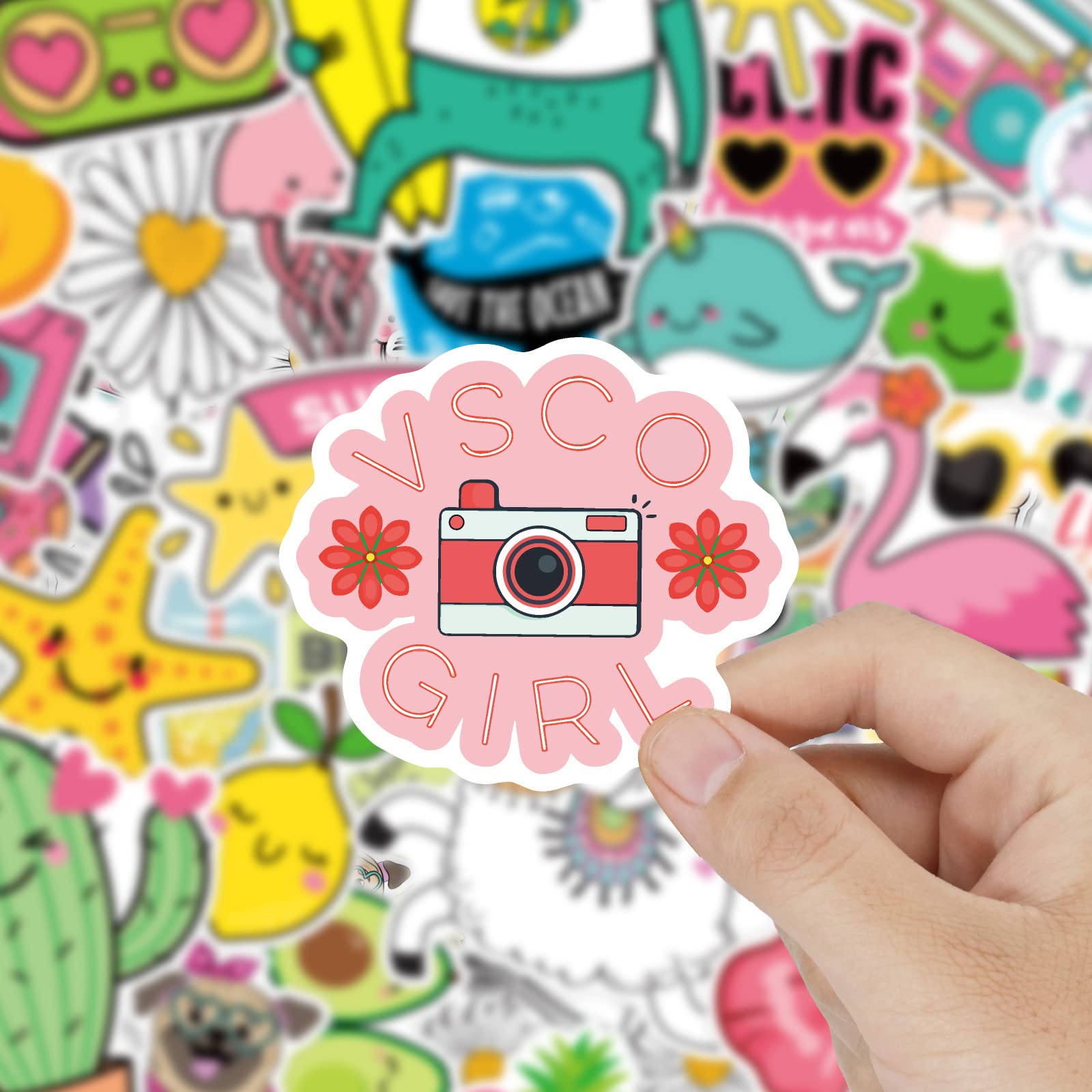 65pcs Aesthetic VSCO Stickers for Water Bottles & Laptops - Waterproof Vinyl Decals, Cute Cartoon Stickers for Girls, Teens, Scrapbooking & Journaling - Perfect for DIY Crafts, School Supplies & Personalizing Accessories