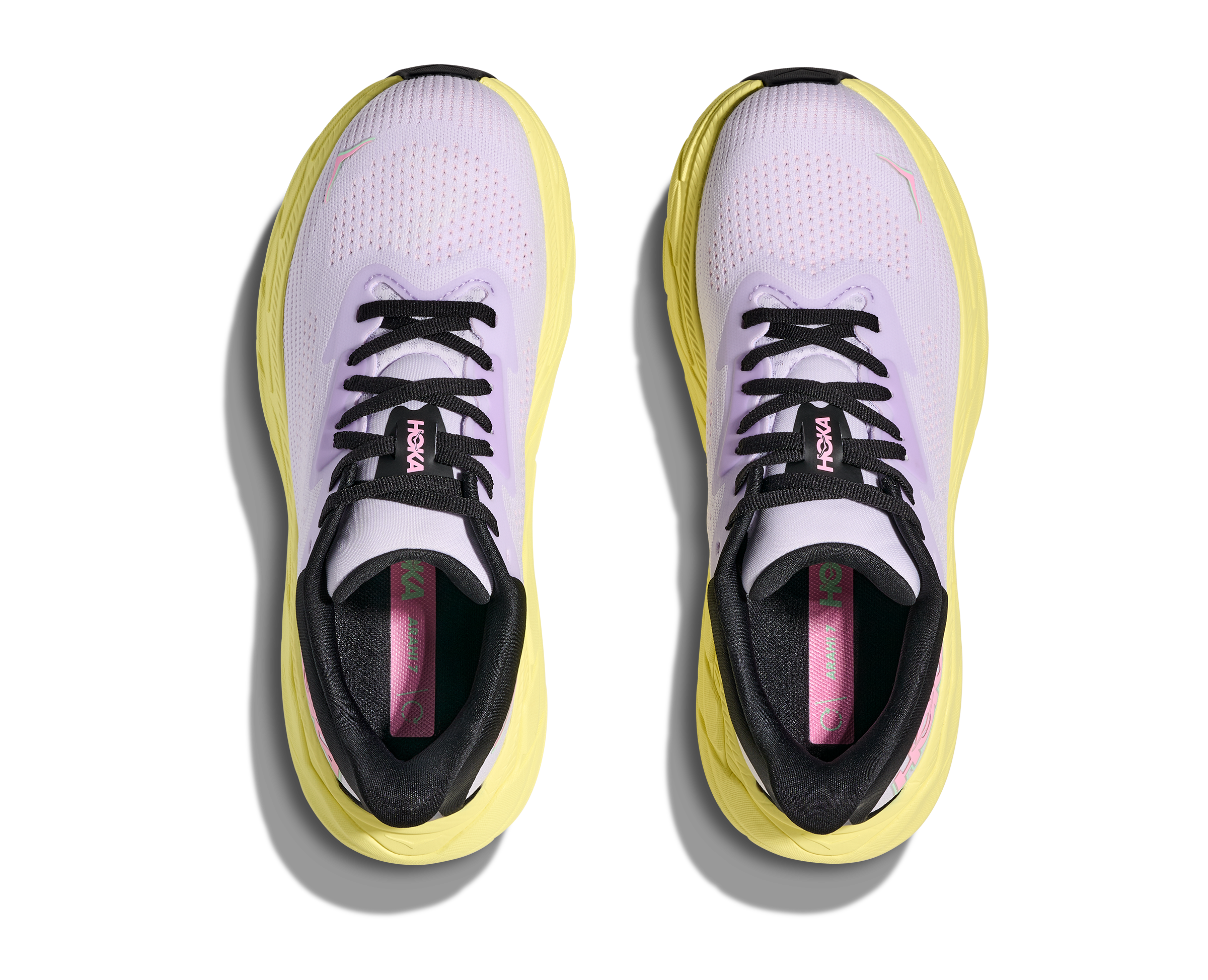 Women's HOKA Arahi 7 Running Shoes - Starlight Glow/Yuzu Color - Stability & Cushion for Road Running, Jogging, and Daily Wear