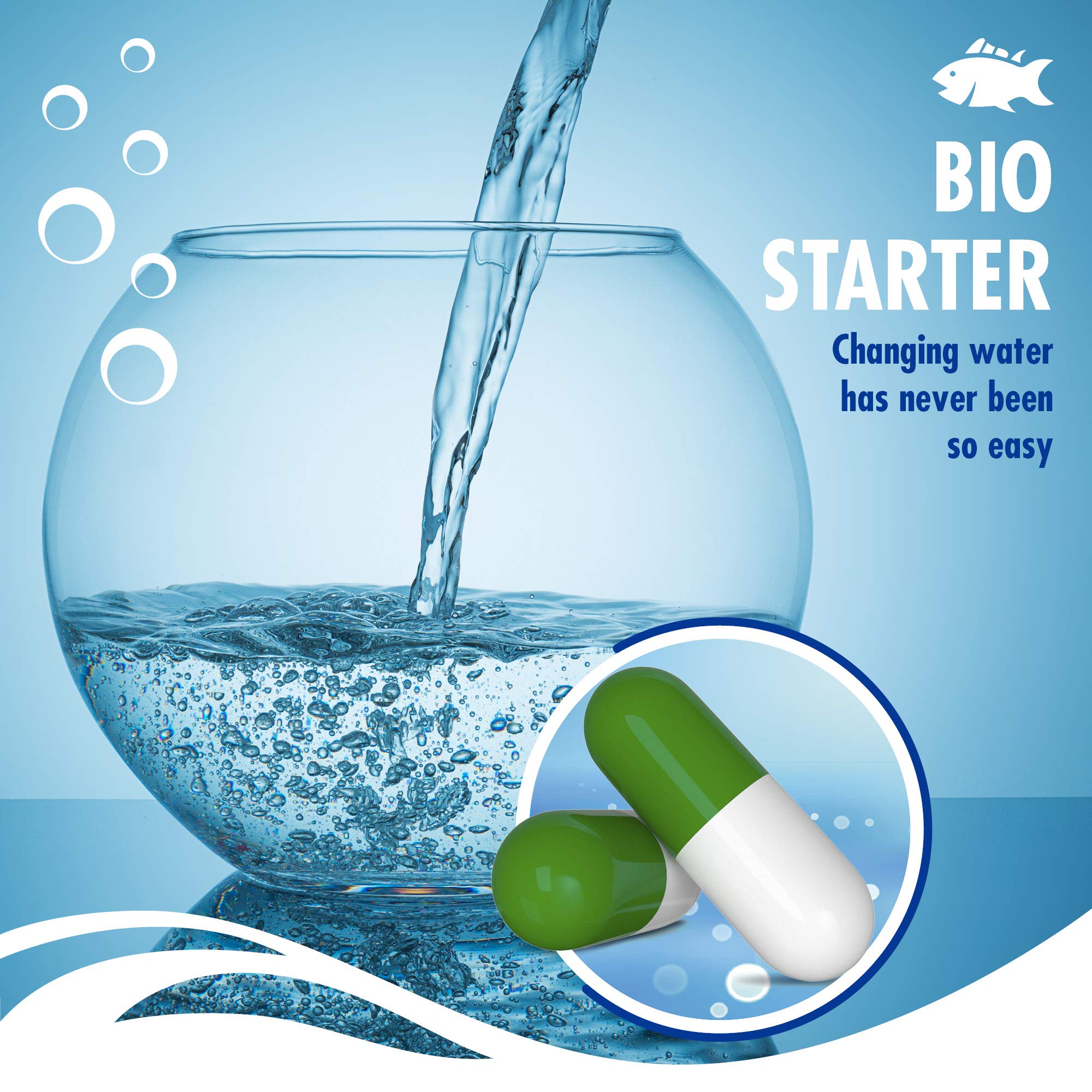 Premium Bio Capsules for Fish Tank - Natural Water Cleaner & Clarifier for Freshwater & Saltwater Aquariums - Maintains Crystal Clear Water for Healthy Fish - Ideal for Home, Office & Pet Store Aquariums