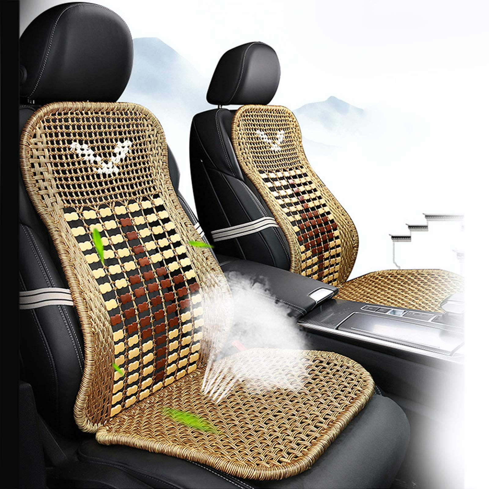 Breathable Hand-Woven Car Seat Covers - Cool Hollow Design for Summer Driving, Office & Home Use (1 Pair) | Perfect for Hot Weather Comfort & Vehicle Interior Protection