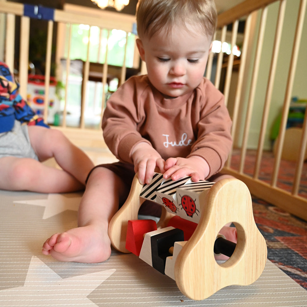 High Contrast Sensory Learning Bundle for Babies & Toddlers | Busy Box, Photo Album & Tactile Matching Patches - Perfect for Early Childhood Development & Montessori Activities